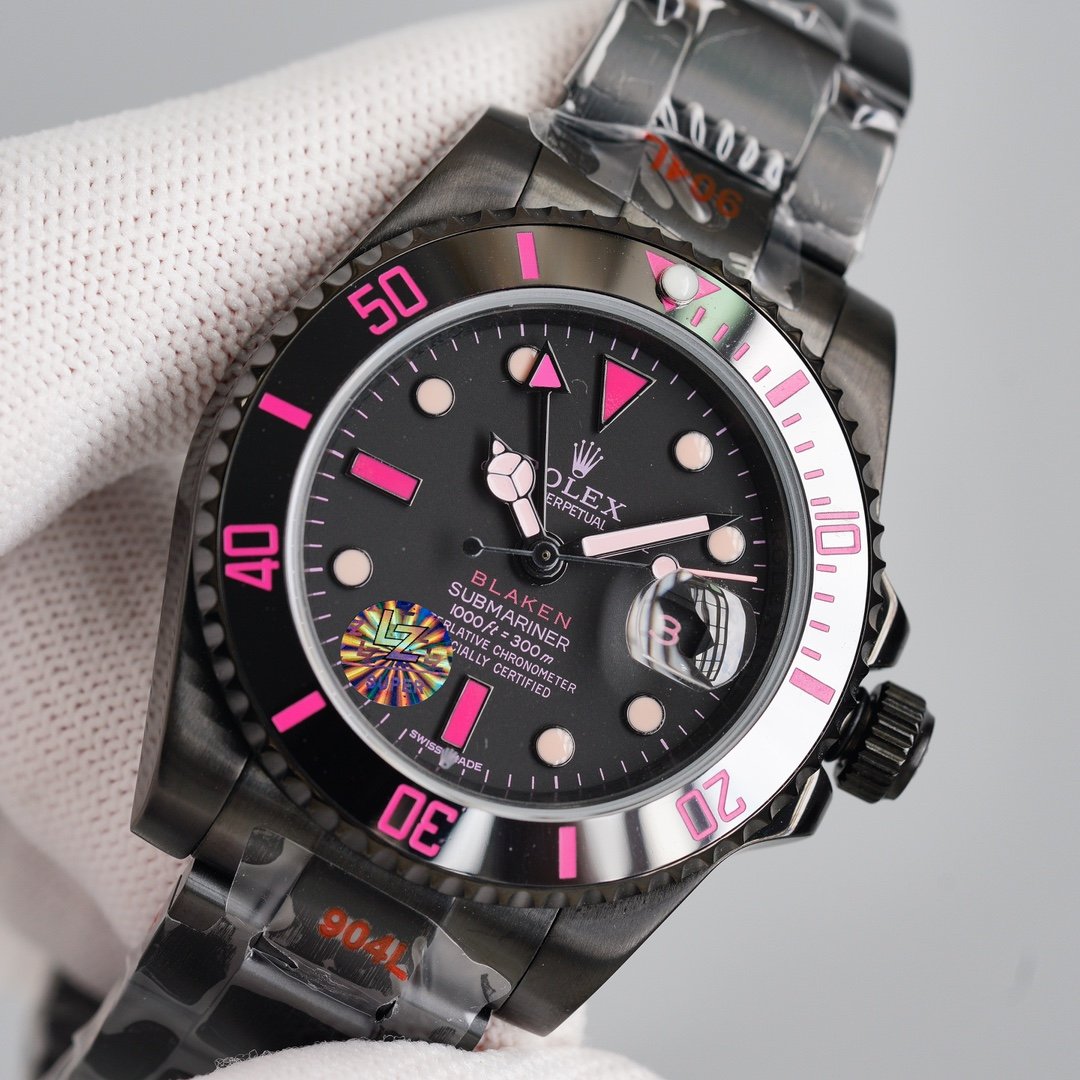SUBMARINER CUSTOM BLAKEN BLACK PINK NUMERALS