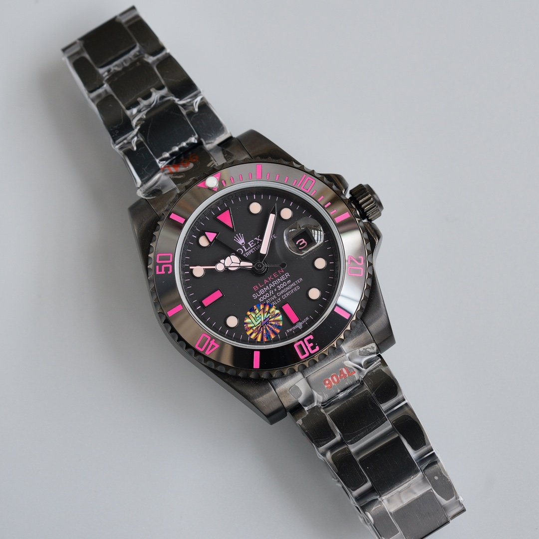 SUBMARINER CUSTOM BLAKEN BLACK PINK NUMERALS