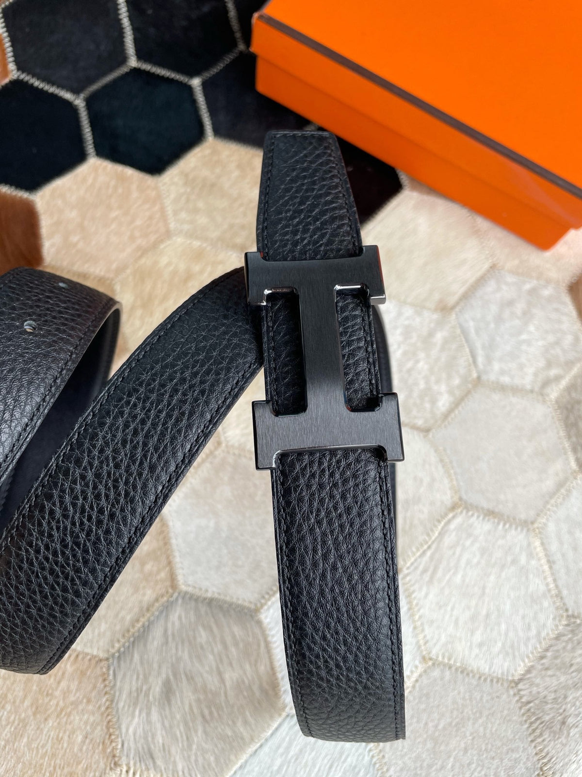 H CONTANCE BELT 38MM ALL BLACK