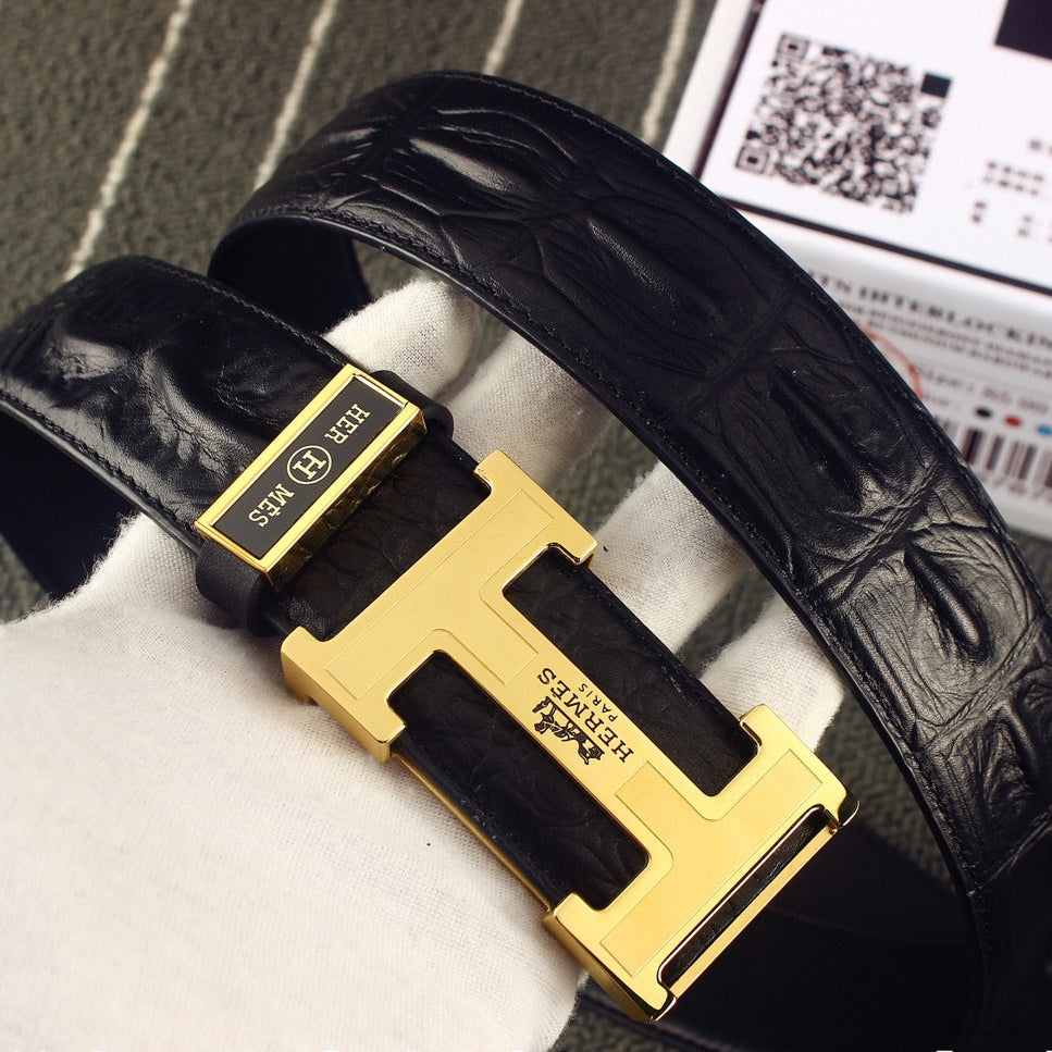 HM Original Belt 38mm Black Epsom Gold Buckle 620266