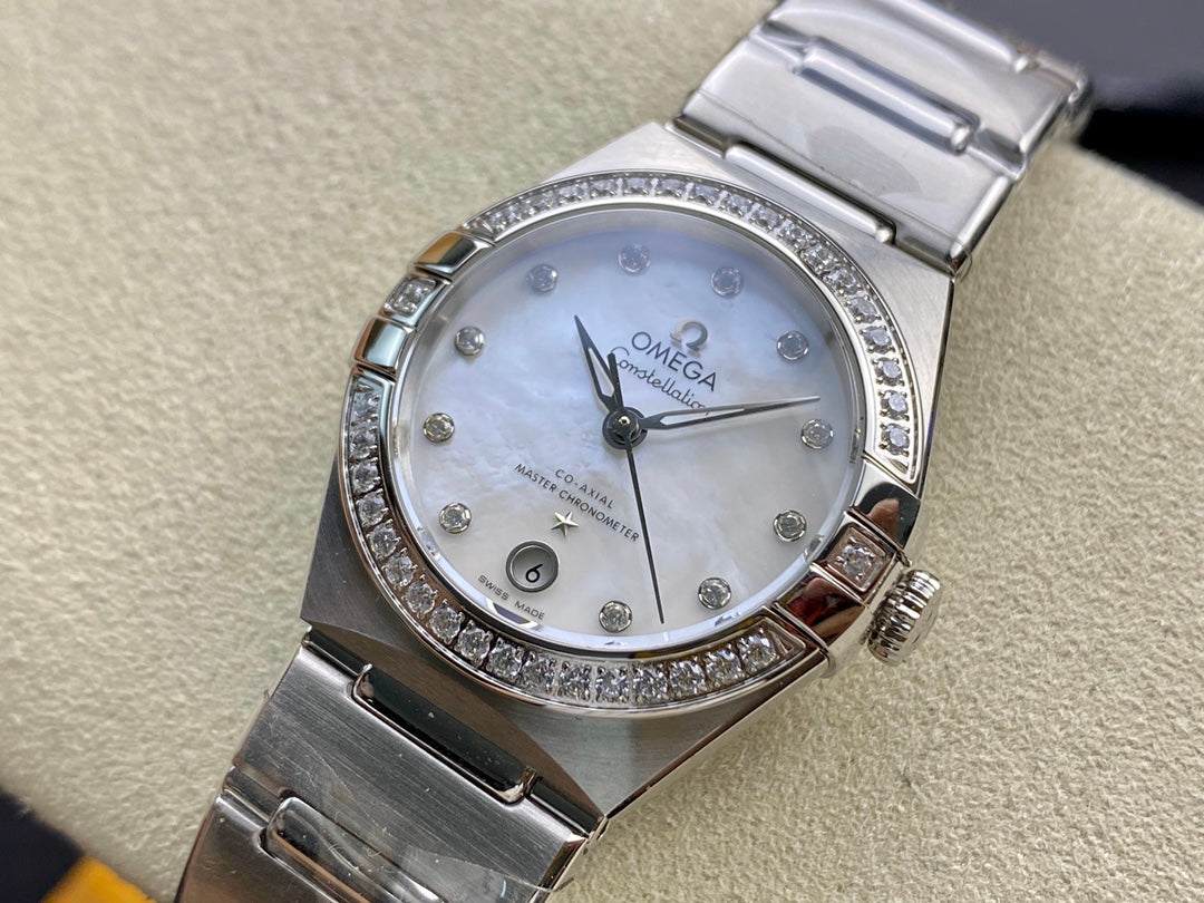Omega Constellation 29mm Silver Mop Mother Pearl Dial