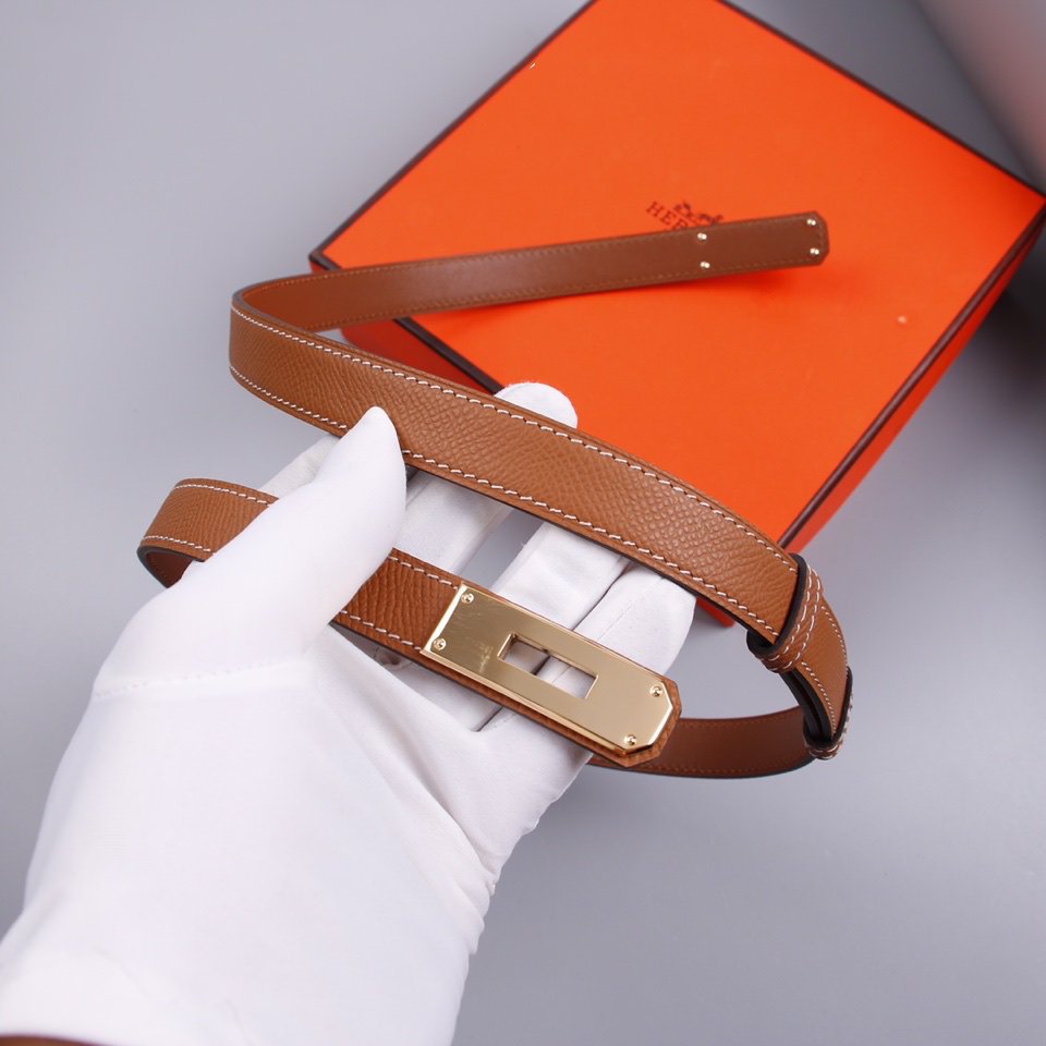 hm kelly belt 18mm gold calfskin pink gold buckle