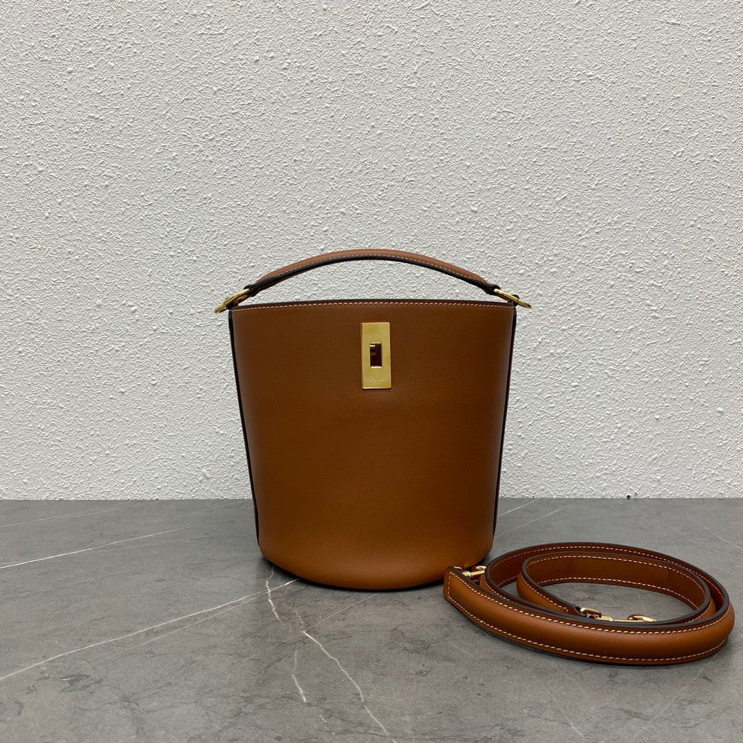 Celine Teen Bucket 16 Bag Brown Calfskin