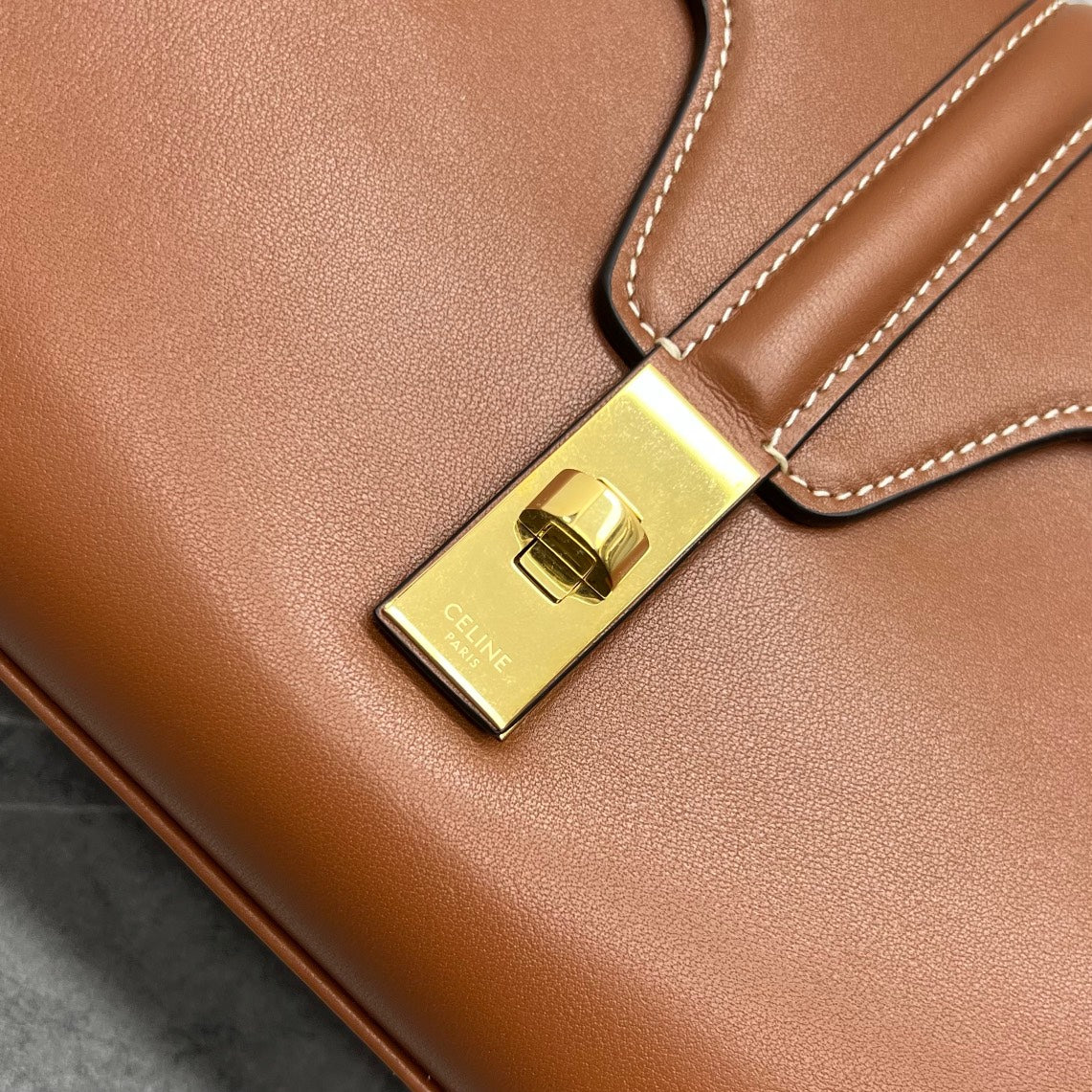 Celine Teen Soft 16 Shoulder Bag Tan Smooth Calfskin