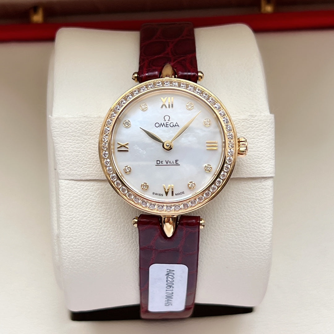 Omega De Ville 27.4mm Gold Mop Pearl Dial