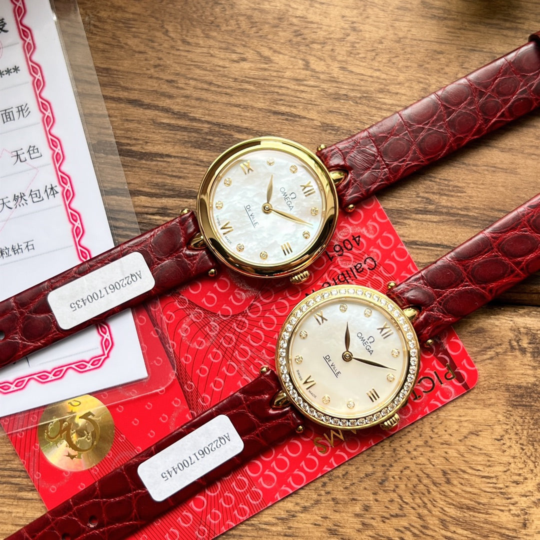Omega De Ville 27.4mm Gold Mop Pearl Dial