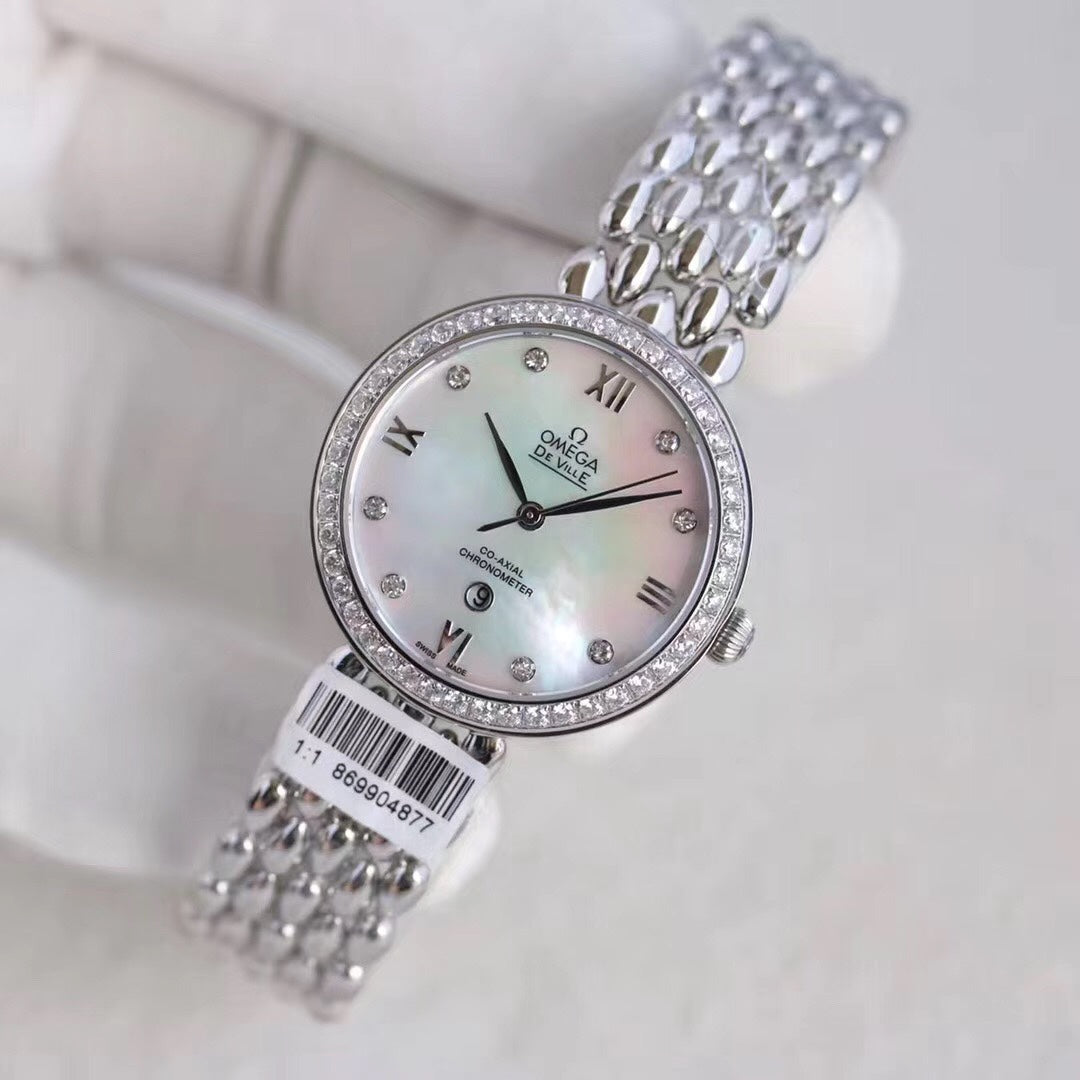 Omega De Ville 32.7mm Diamond Mop Pearl Dial