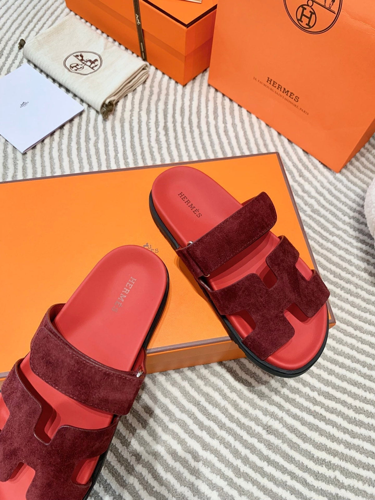 HM Chypre Sandal Burgundy Mix Red Rose Suede 963238