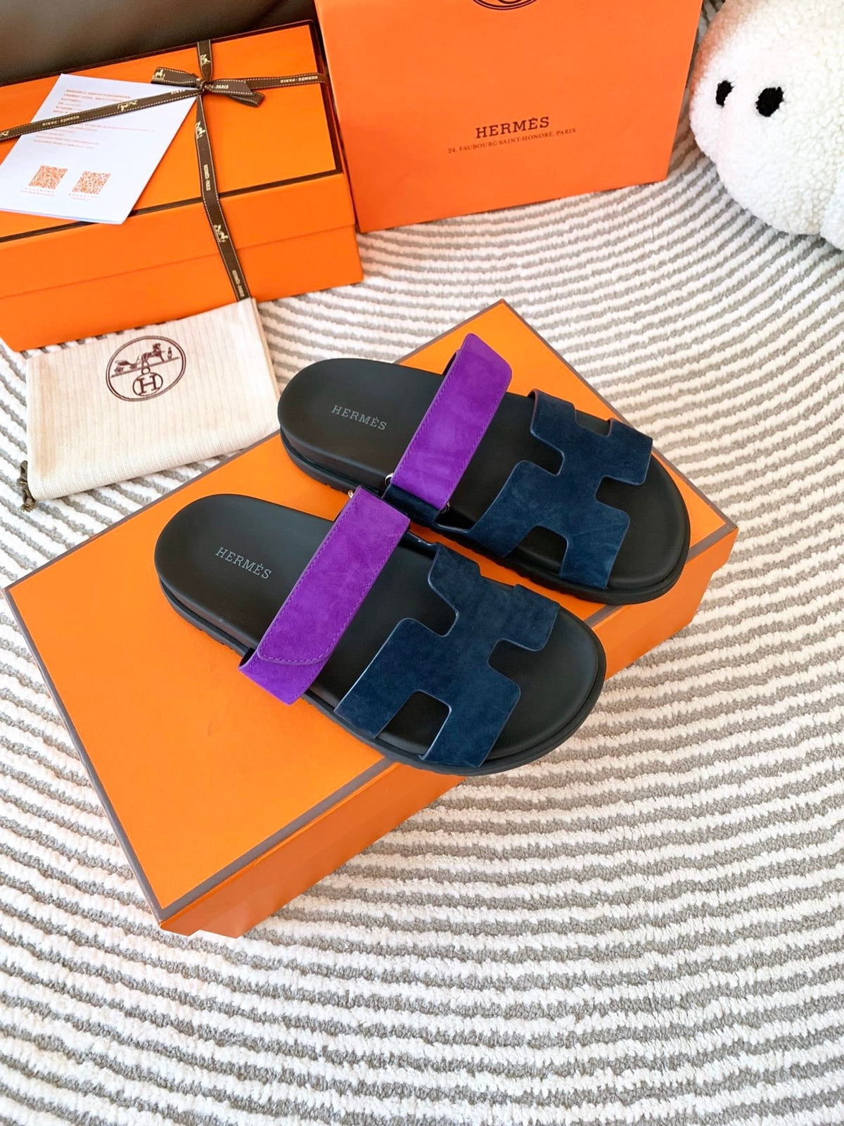 HM Chypre Sandal Blue Black Mix Purple Suede 963533