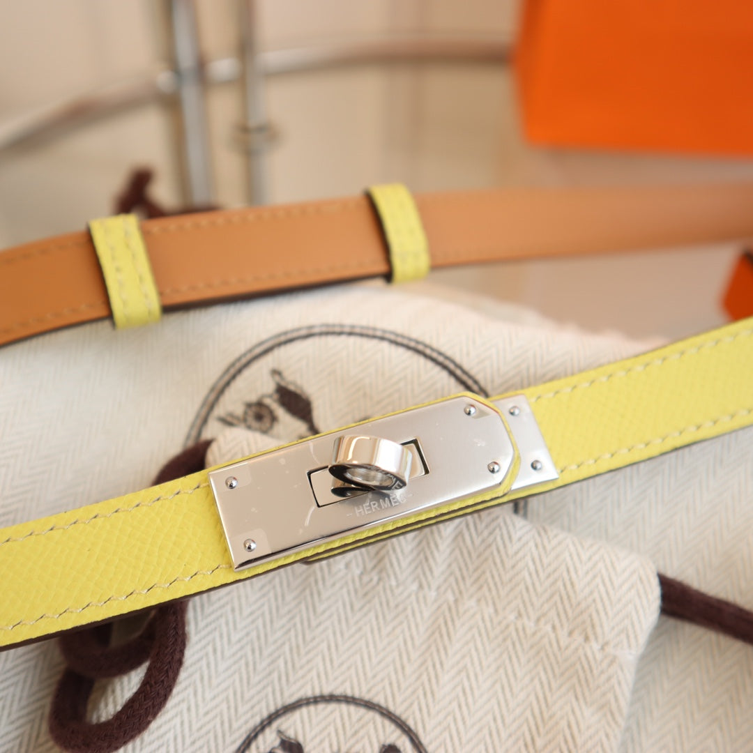 hm kelly belt 18mm yellow epsom leather
