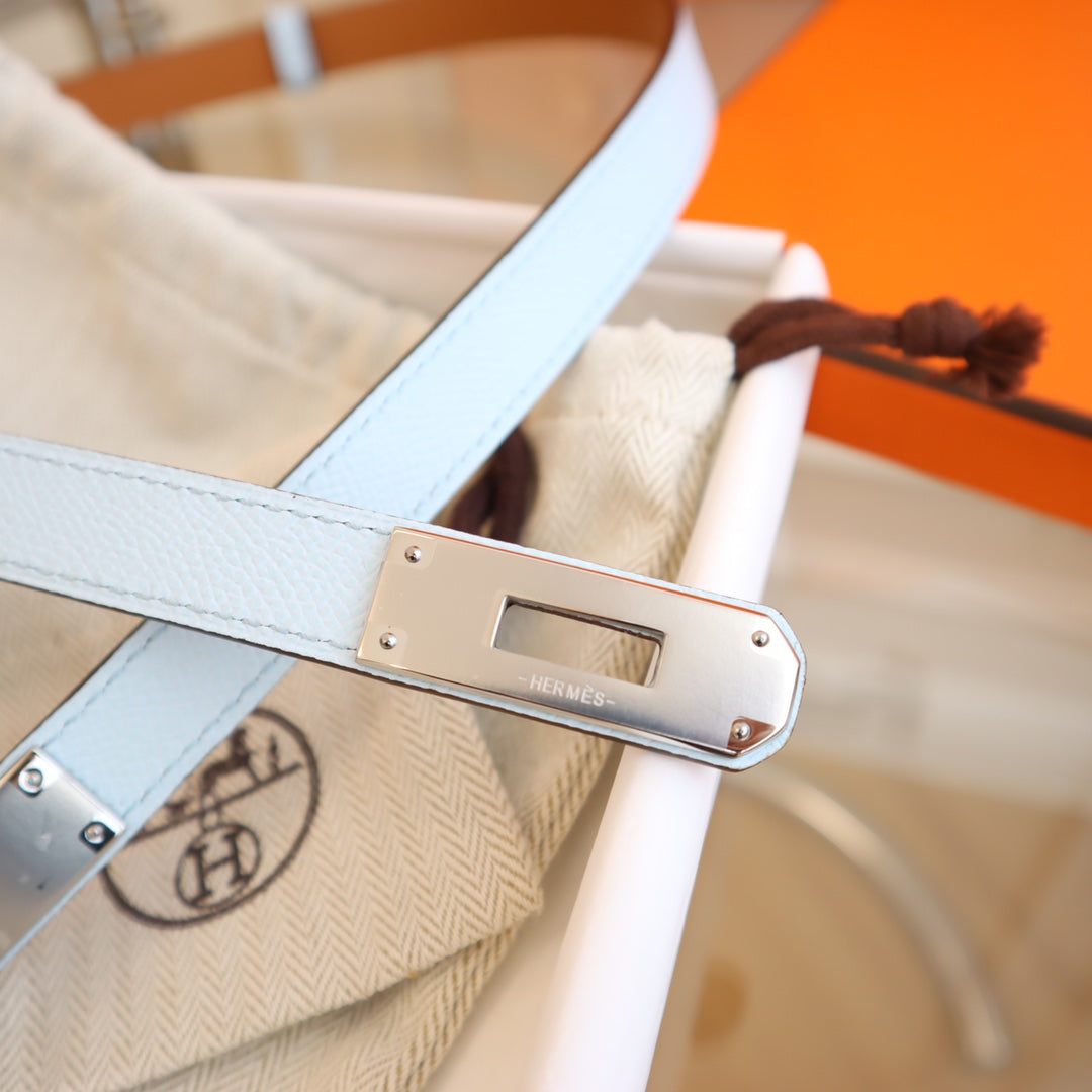 hm kelly belt 18mm cloud blue epsom leather