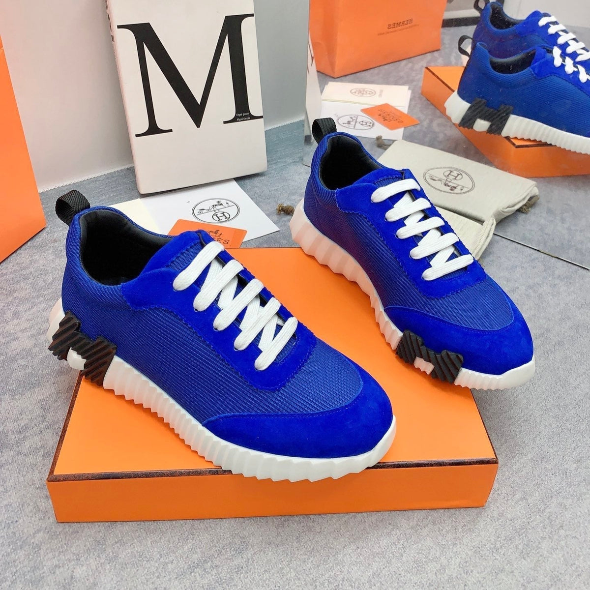 HM Bouncing Sneaker In Blue Mesh Fabric 106457