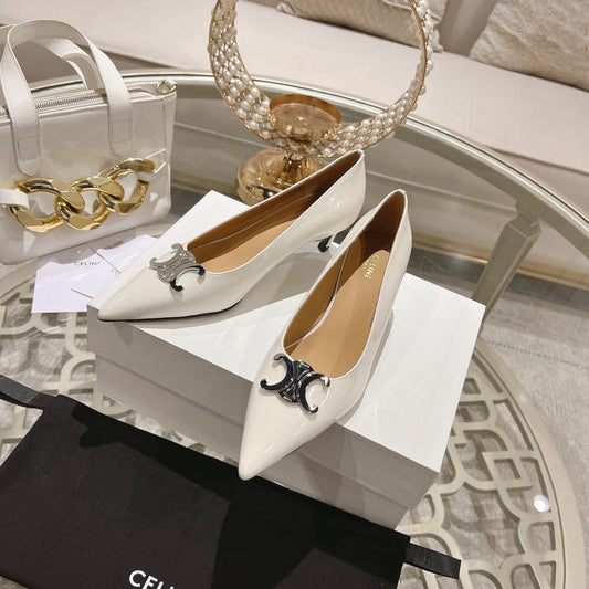 HIGH-HEELS 5 CM IN WHITE CALFSKIN