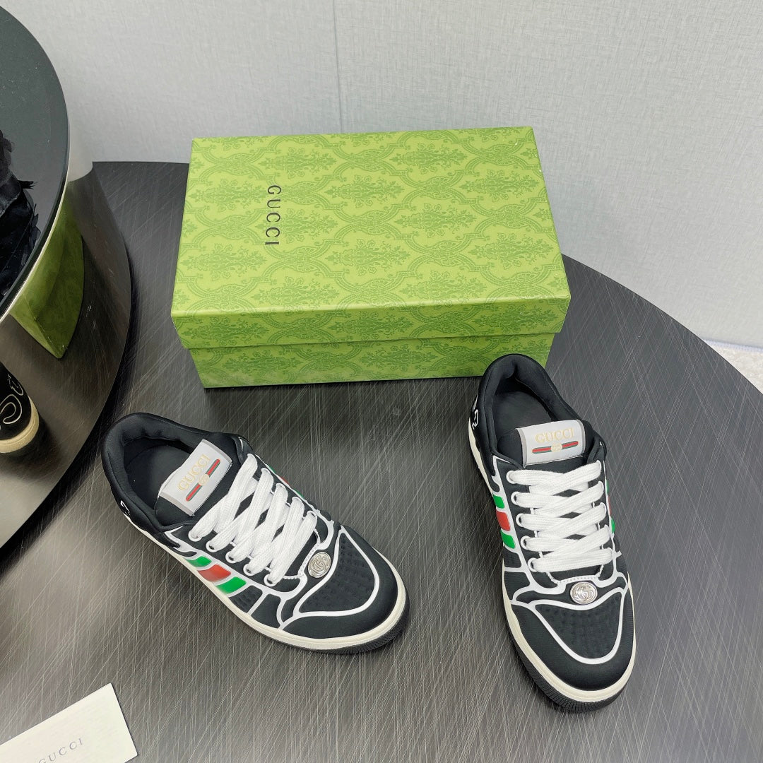 GG Screener With Web Neoprene Low Top Sneakers Black