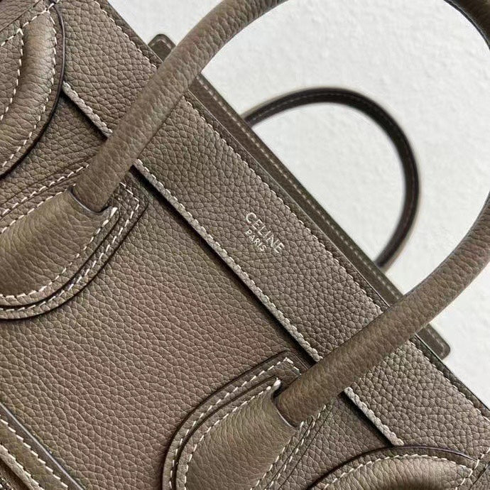 Celine Luggage Nano Bag 20cm Taupe Cowhide