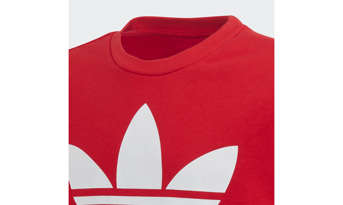 Originals Trefoil Crewneck Sweatshirt GS "Scarlet / White" ED7798