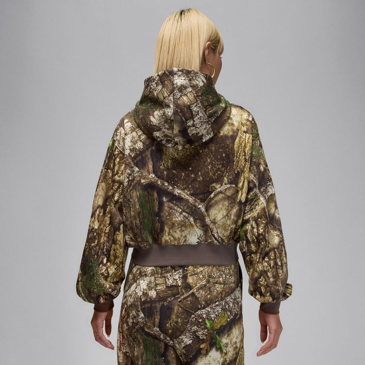 Women's Jordan Brooklyn Fleece Realtree Mod Crop Full-Zip Hoodie - Sail/Sail
