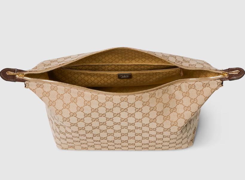 Gucci 2026 Brera Bag Sand And Dark Brown Canvas Leather