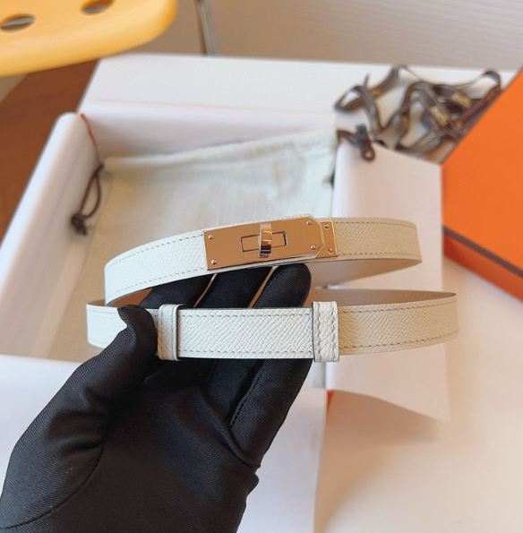 hm kelly belt 18mm cream epsom leather