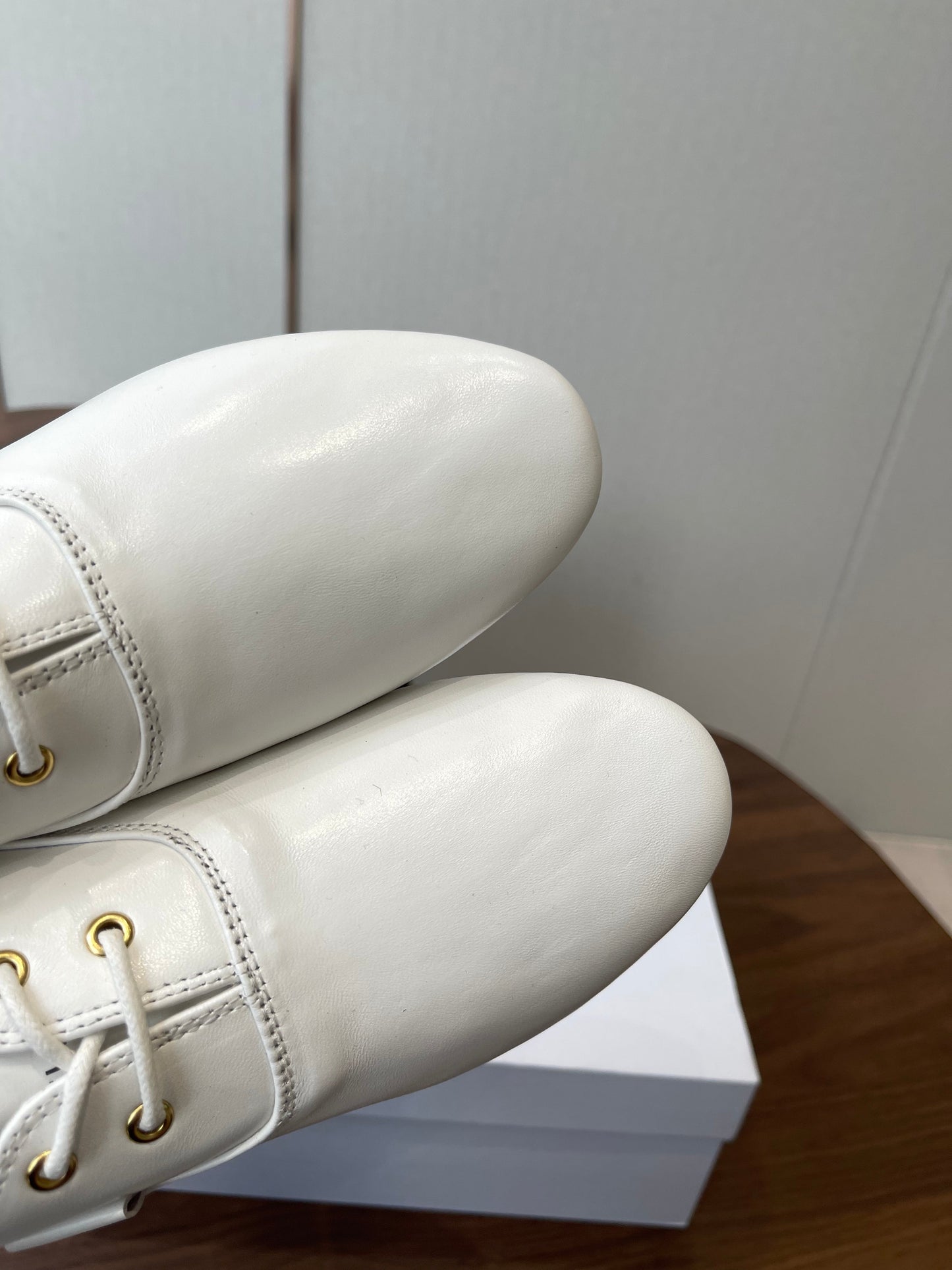 Celine Ballet Lace-Up Shoe White Lambskin 790670