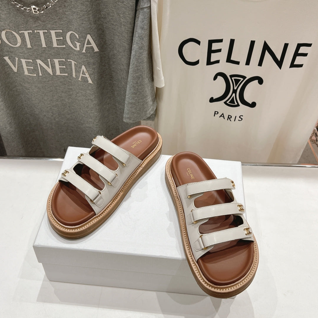 CELINE Dad Sandal Mule White Cowhide 236752