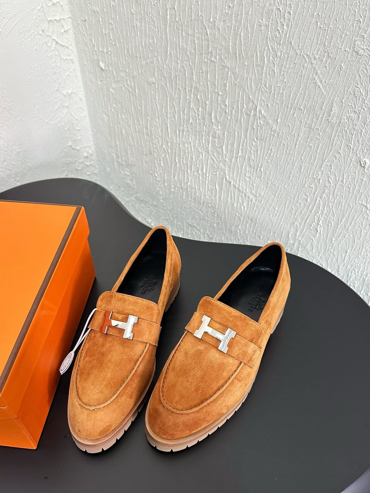 HM Faubourg Loafer 30mm Light Orange Suede 960939
