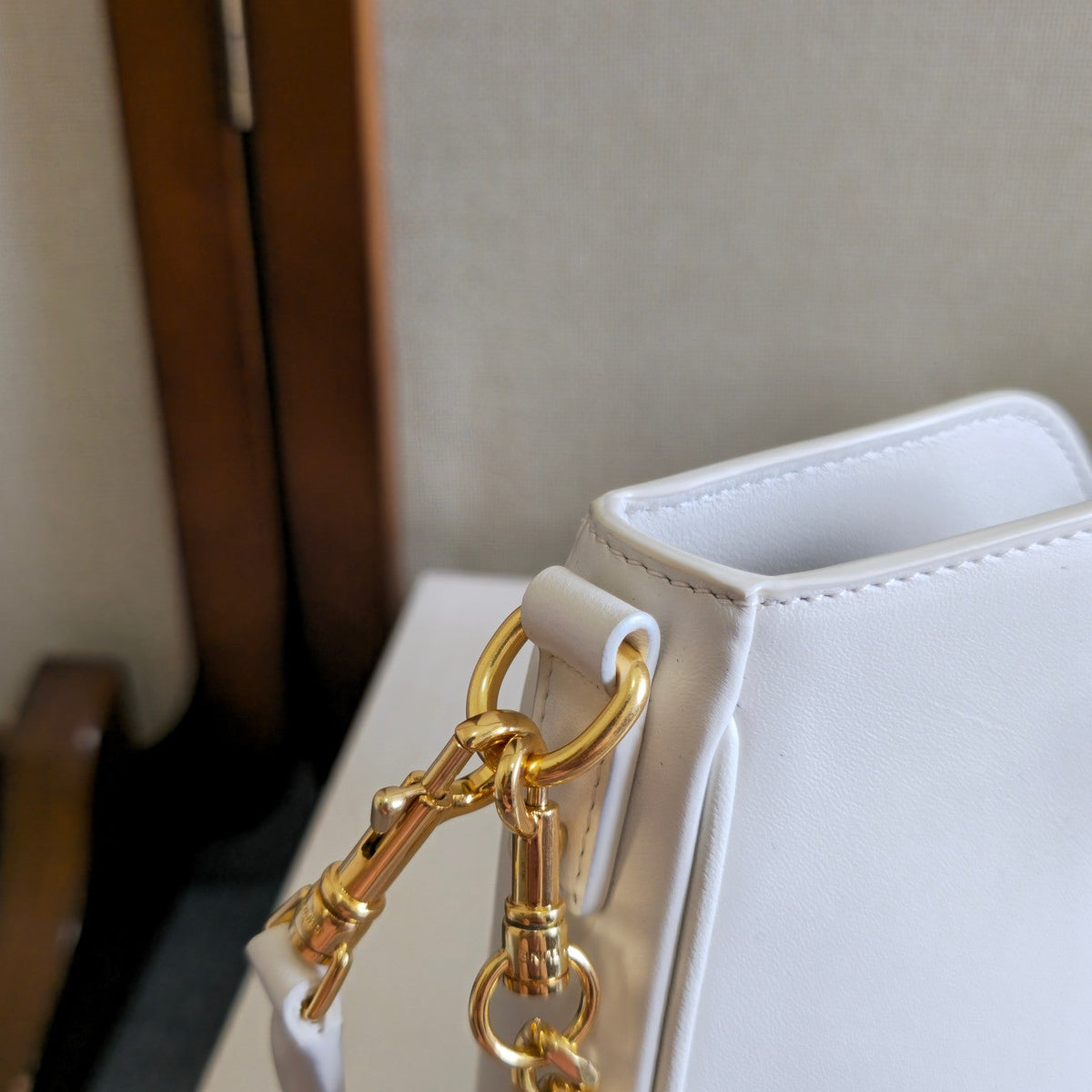 Celine Camille 16 Soft Shoulder Bag Smooth White Calfskin