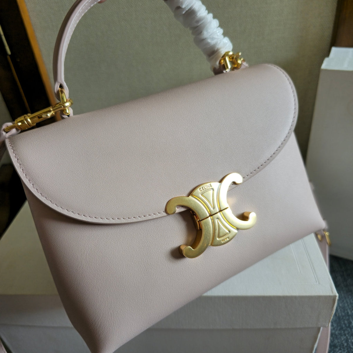 Celine Medium Nino Bag 25.5 Light Pink Calfskin