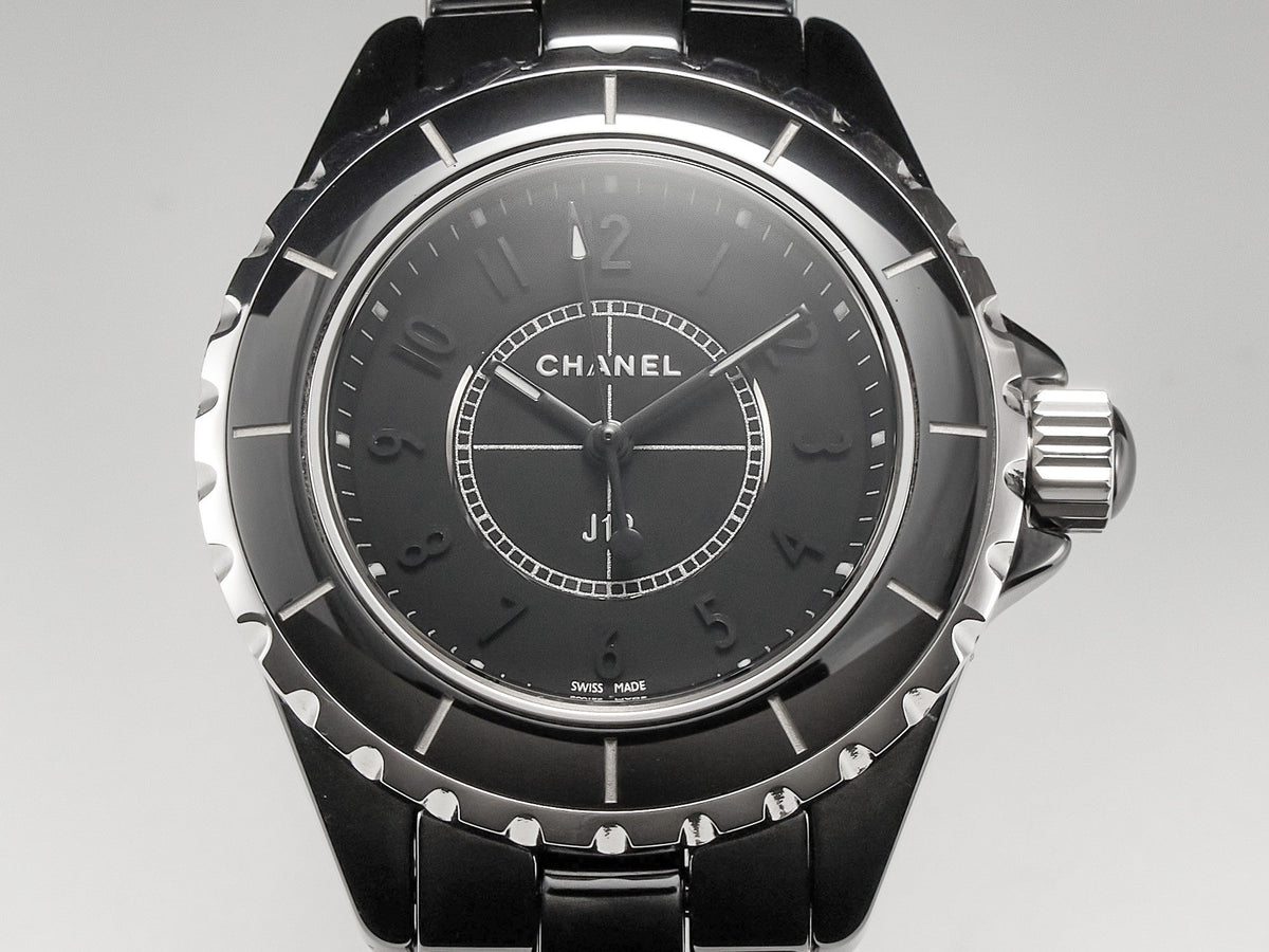 J12 Quartz Black Ceramic Black Numerals Black Dial