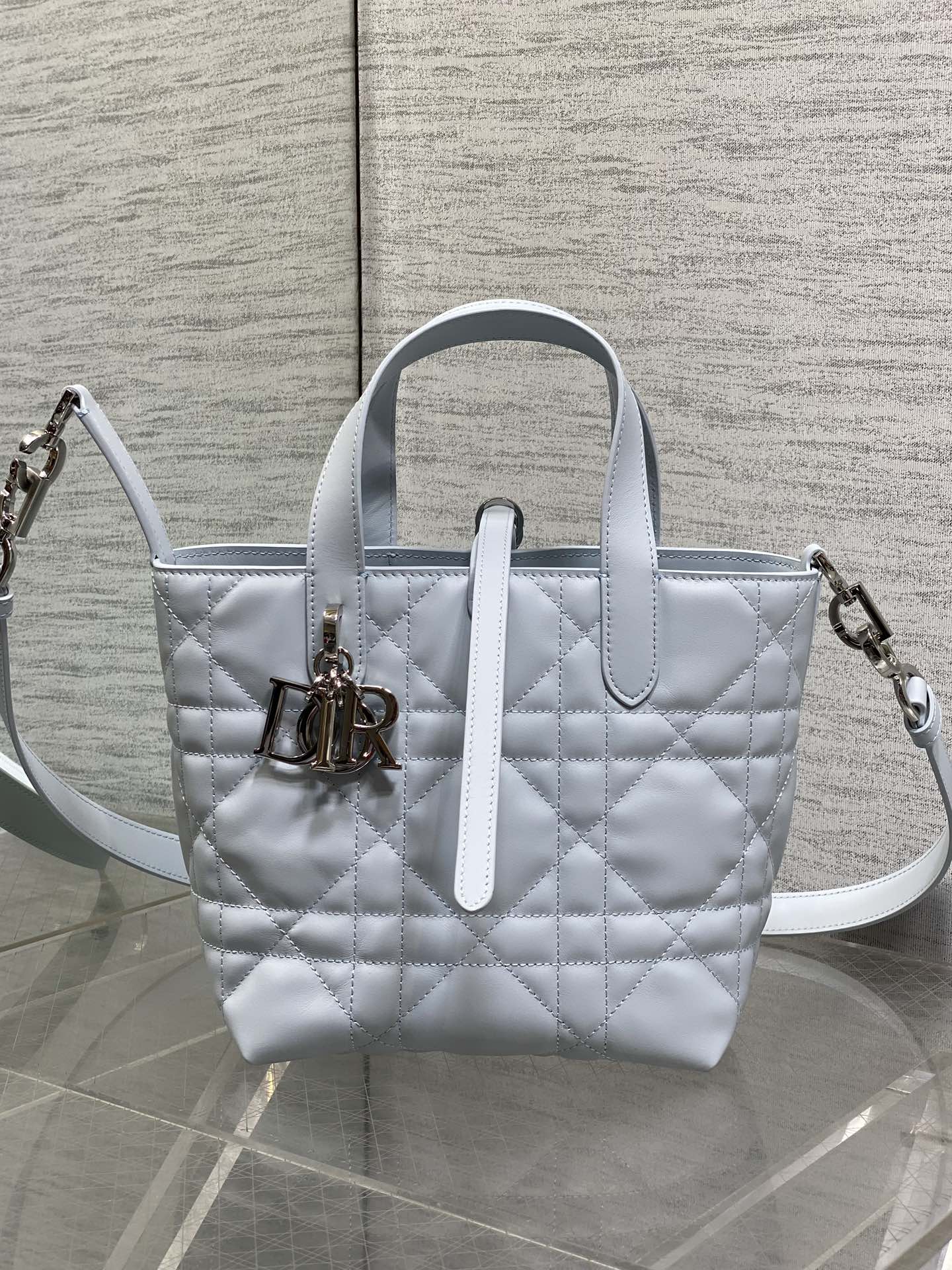 Dior 2026 Toujours Bag 18cm Glacier Blue Calfskin 284152