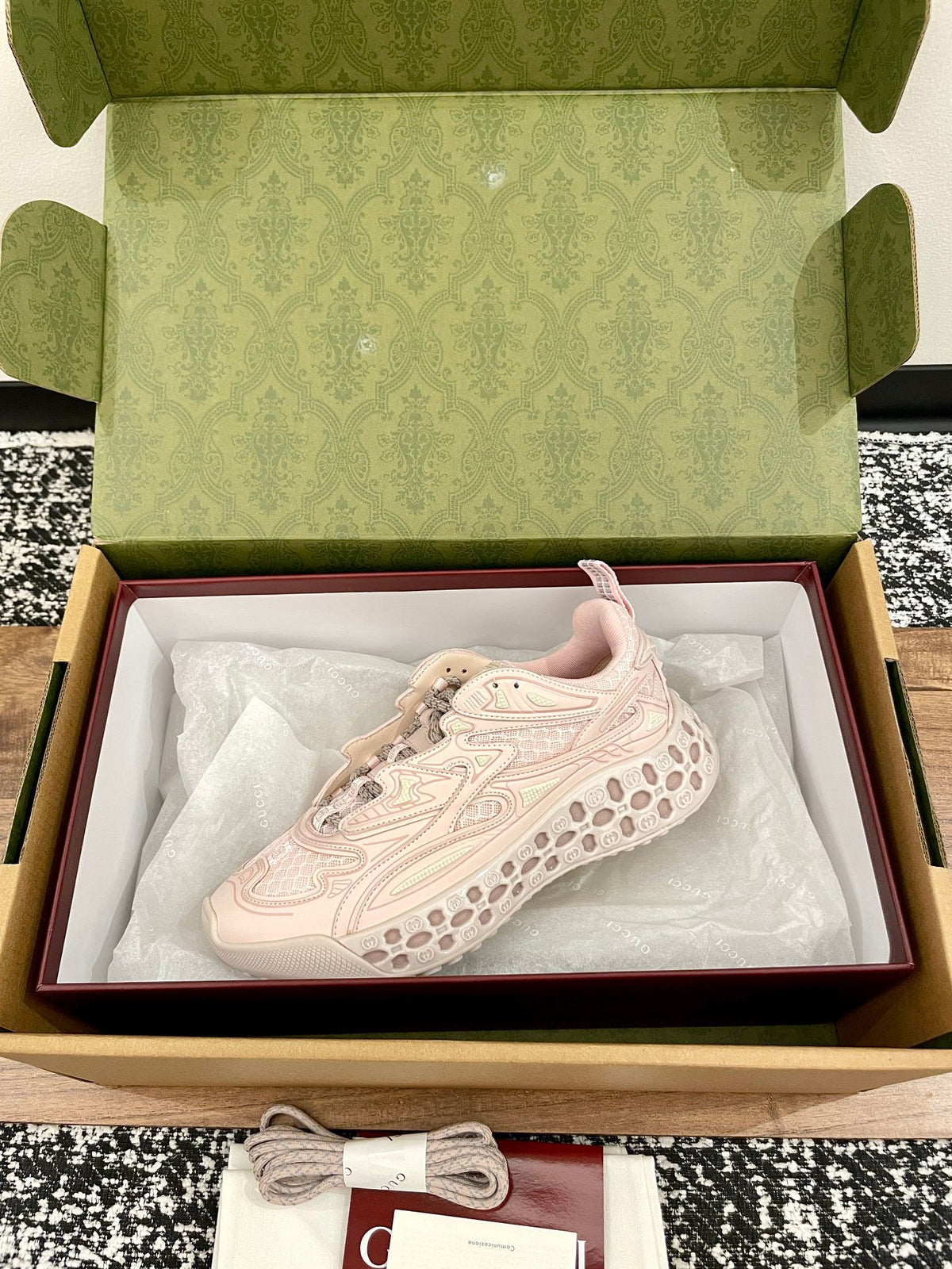 GG 26 Casual Sneakers Light Pink Mesh Cowhide 632866