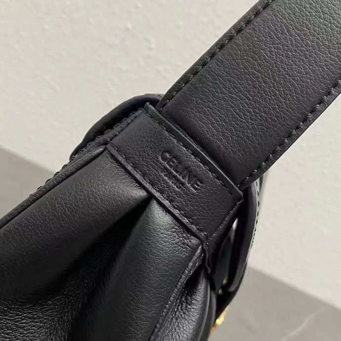 Celine Polly Bag 33cm Black Calfskin GHW