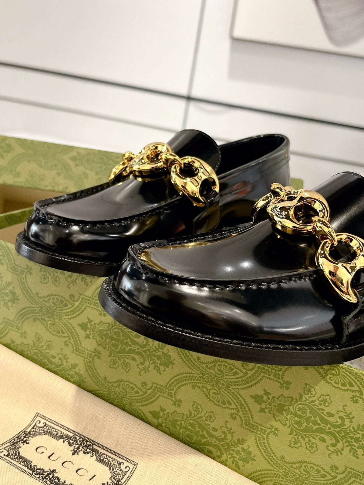 GG Marina Loafer Black Patent Calfskin