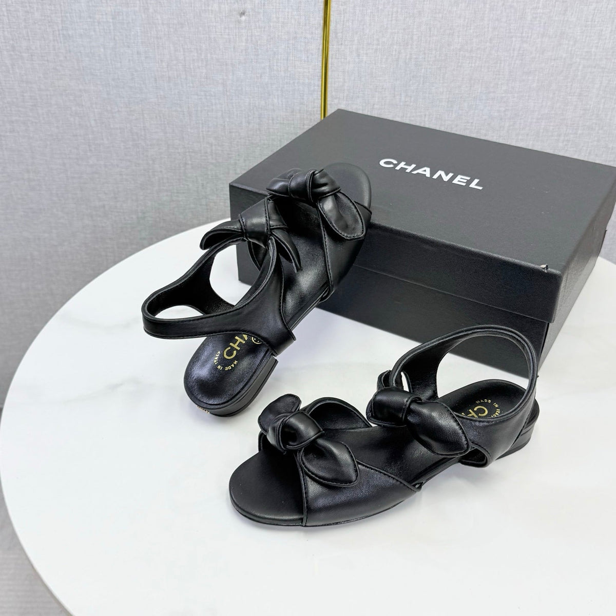 Chanel 2026 Slingback Sandals Bow Sheepskin 801644