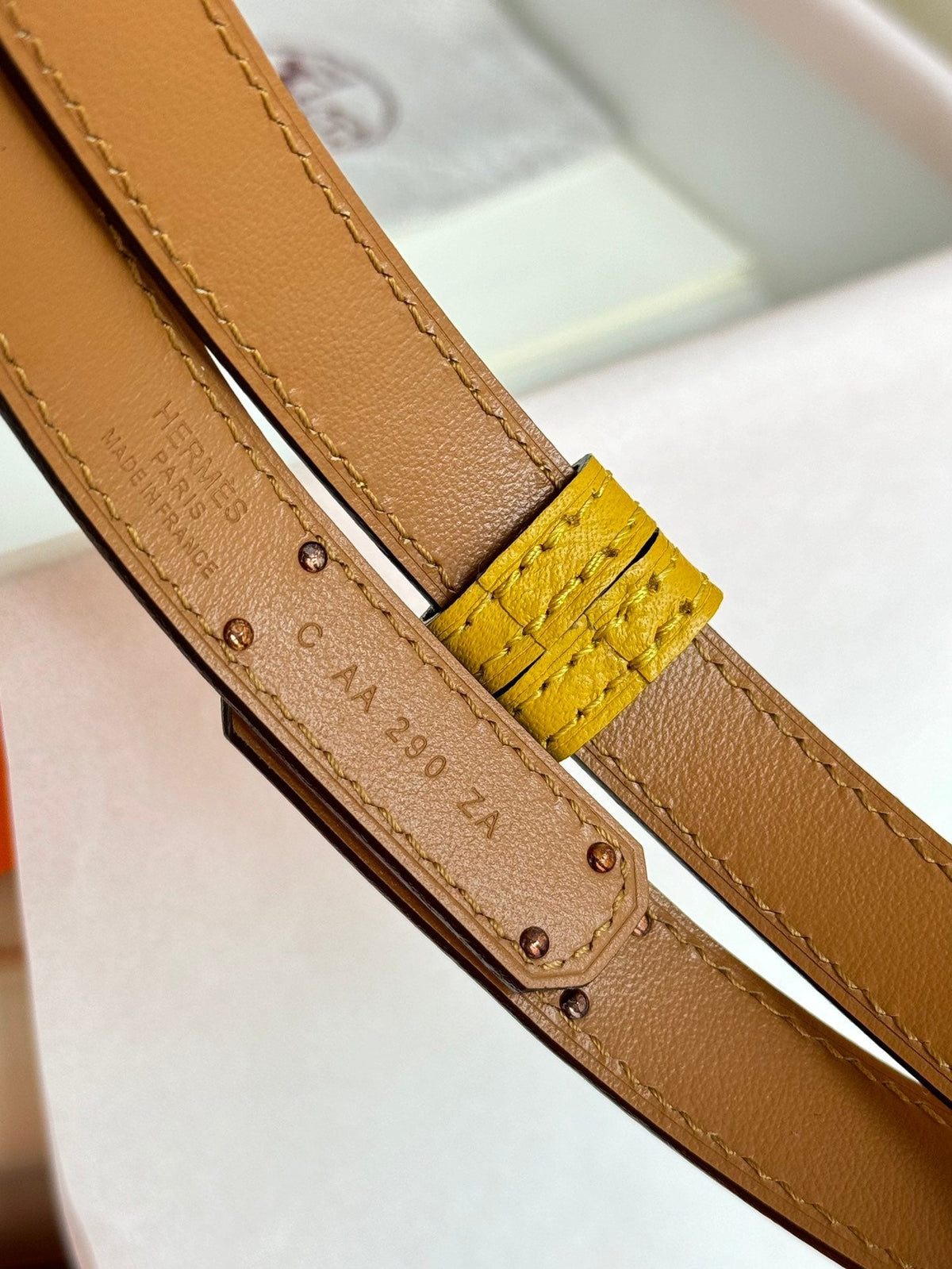 HM Kelly Belt 18mm Dark Yellow Epsom Leather