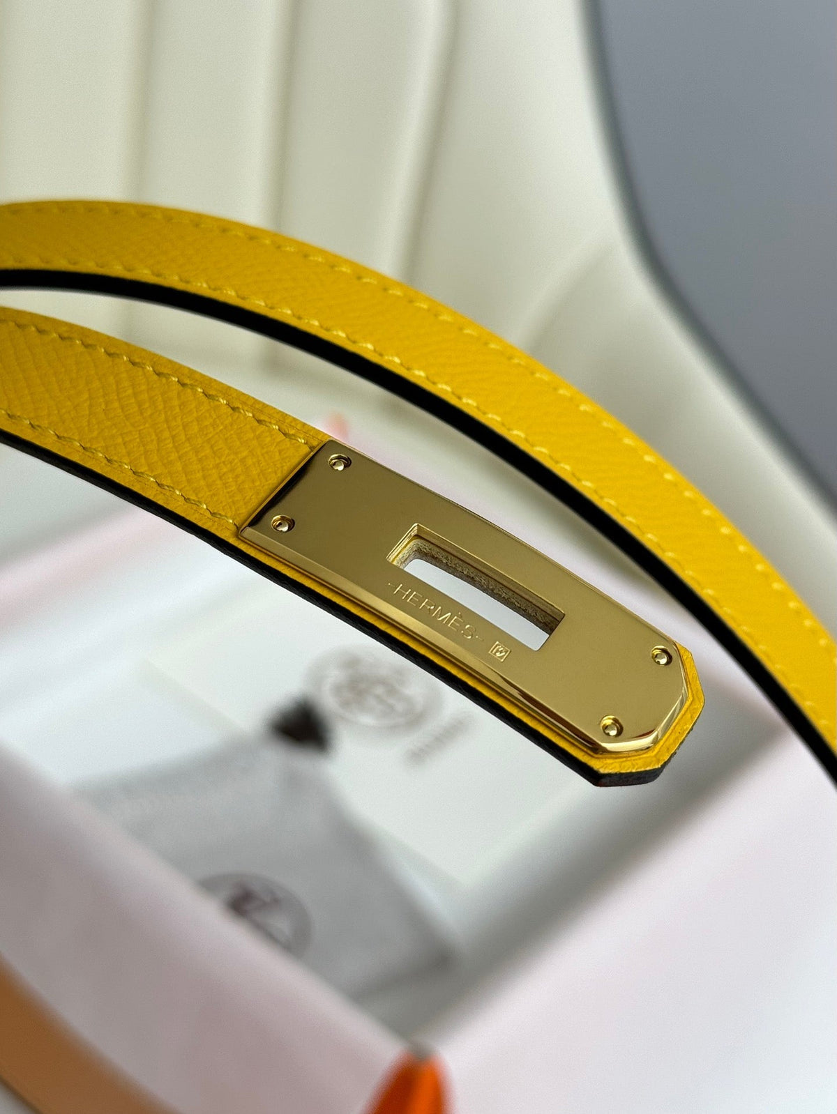 HM Kelly Belt 18mm Dark Yellow Epsom Leather