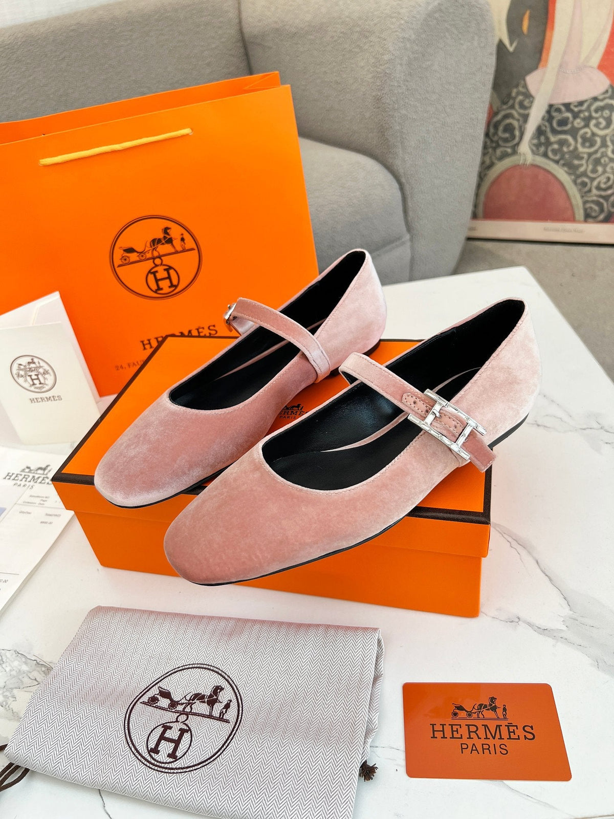 Jane Ballet Flat Pink Suede 214065