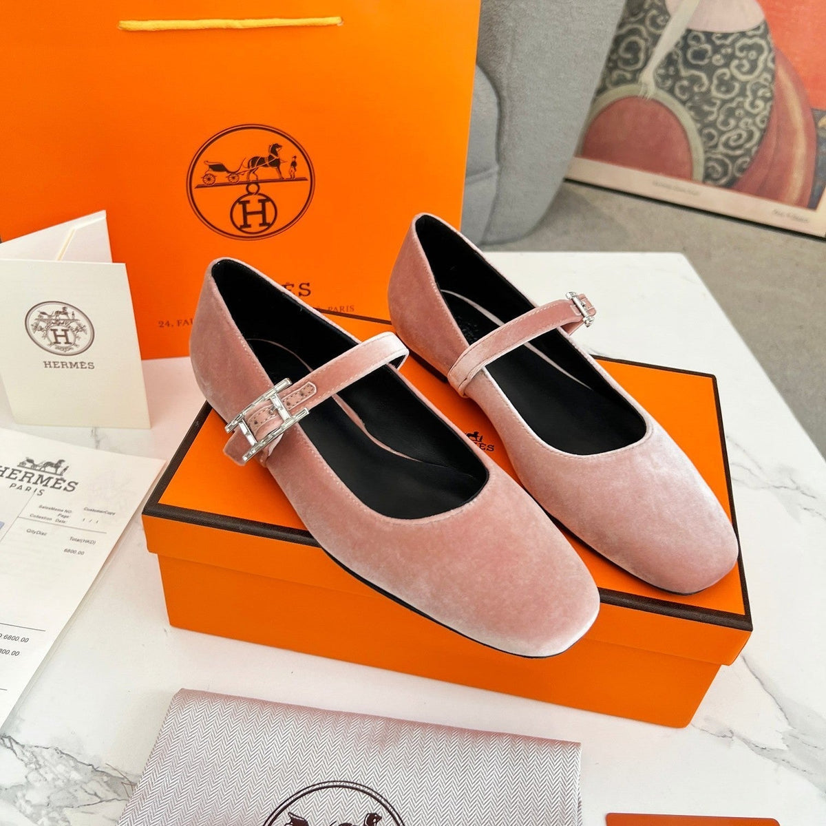 Jane Ballet Flat Pink Suede 214065
