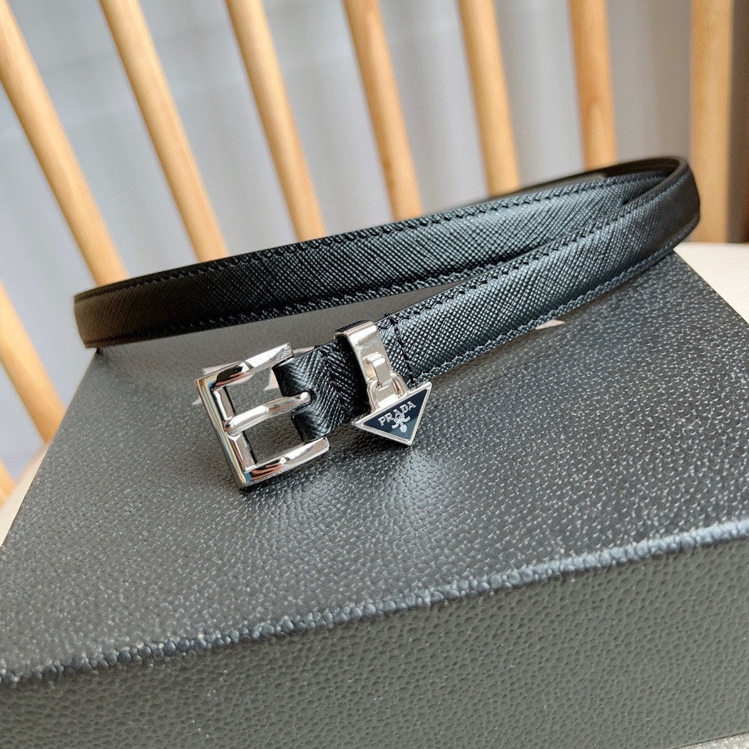 PRADA 25S BELT 15 MM IN BLACK CALFSKIN 571355