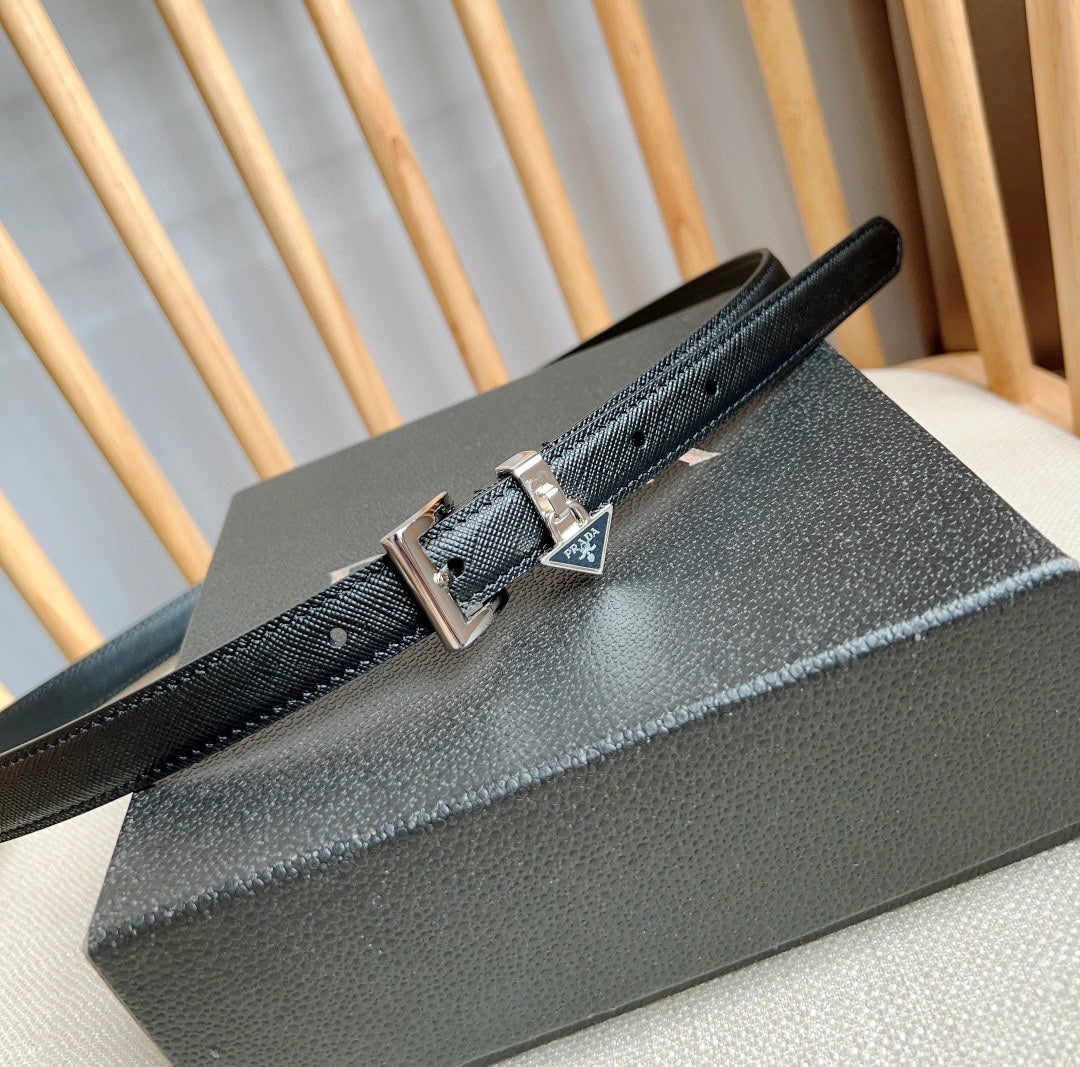 PRADA 25S BELT 15 MM IN BLACK CALFSKIN 571355