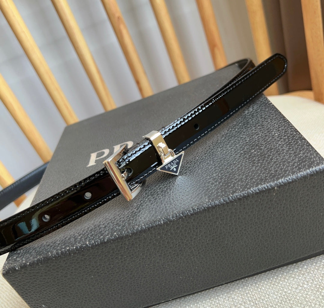 PRADA 25S BELT 15 MM IN BLACK CALFSKIN 571366