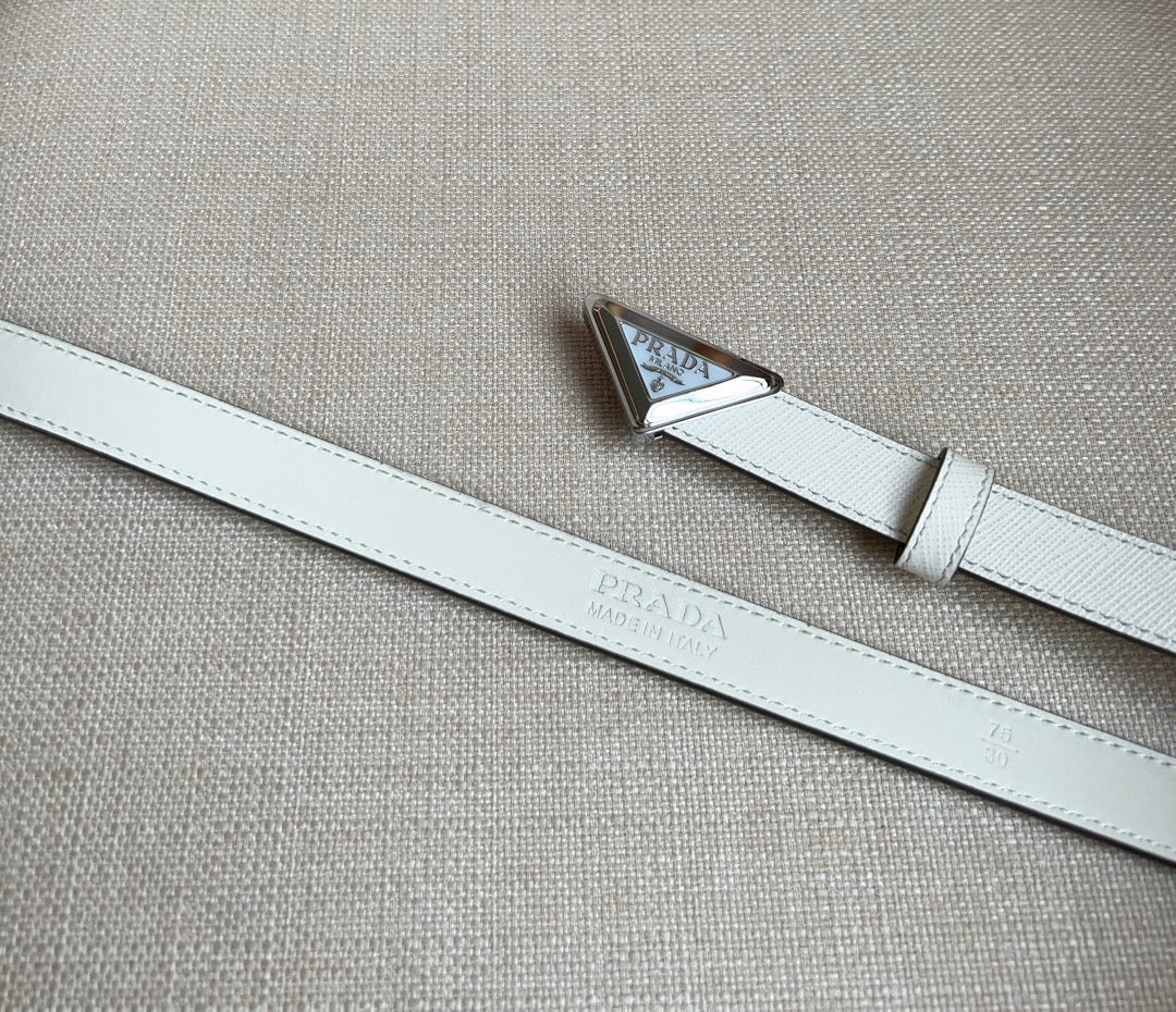 PRADA 25S BELT 20 MM IN WHITE CALFSKIN 571372