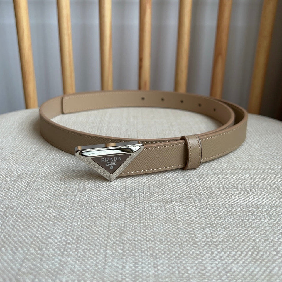 PRADA 25S BELT 20 MM IN BEIGE BROWN CALFSKIN 571383