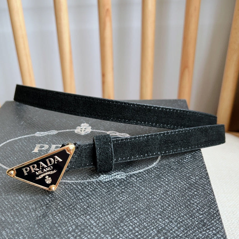 PRADA 25S BELT 15 MM IN BLACK SUEDE 541735