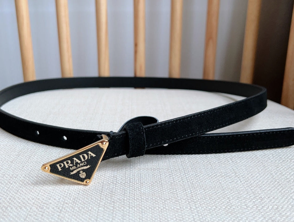PRADA 25S BELT 15 MM IN BLACK SUEDE 541735