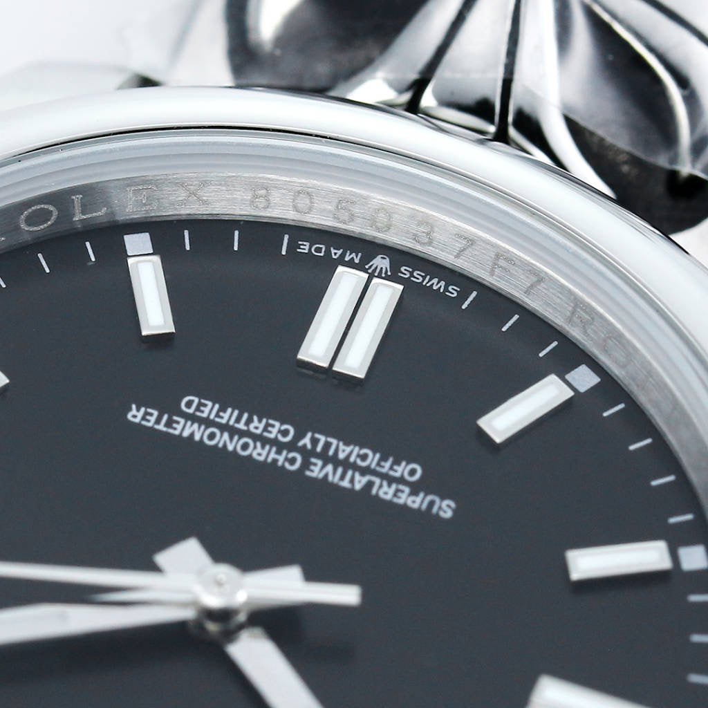 Rolex Oyster Perpetual 41mm Silver Black Dial