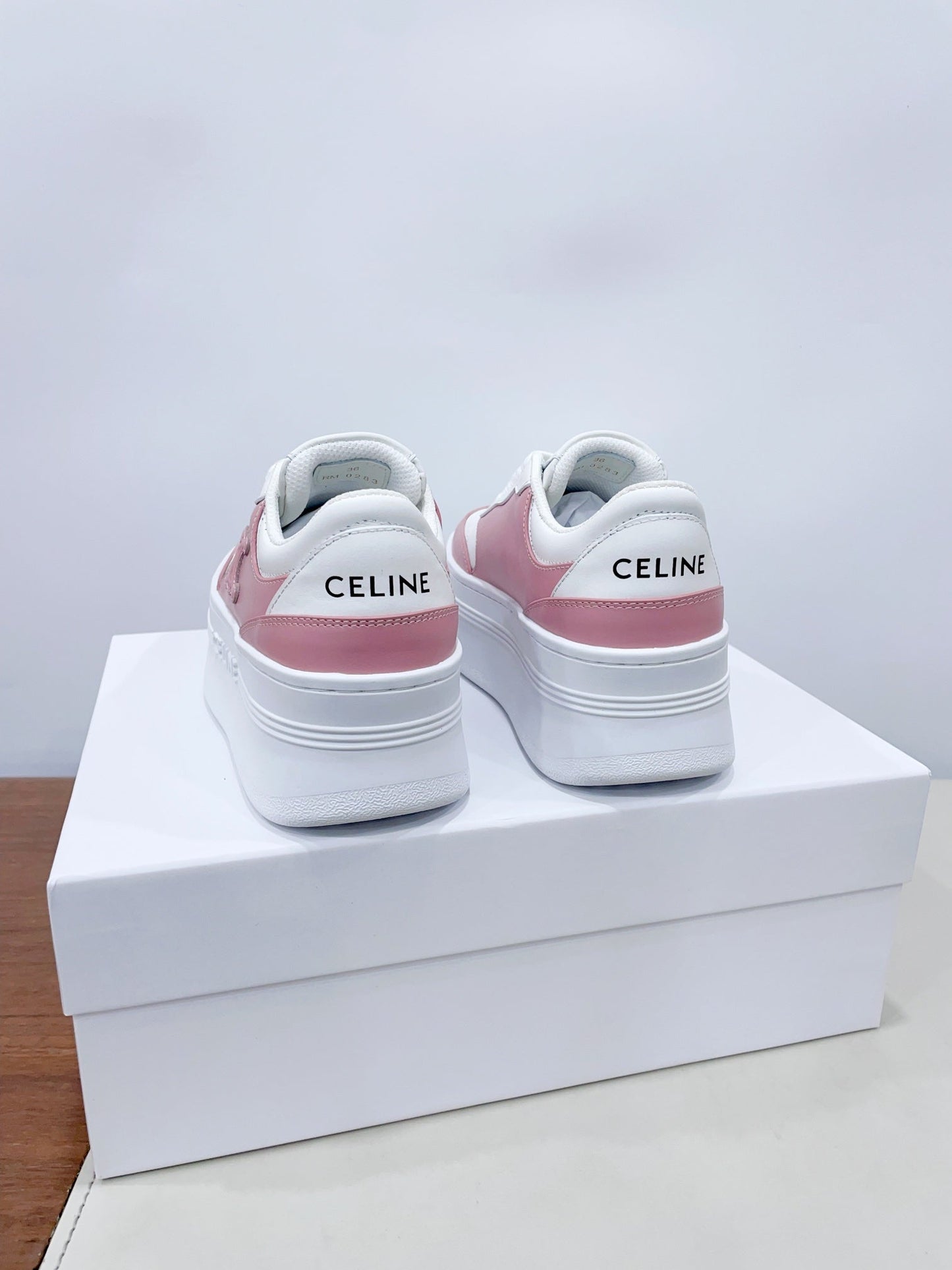 CELINE 25C Block Sneaker Pink mix White Calfskin 232000