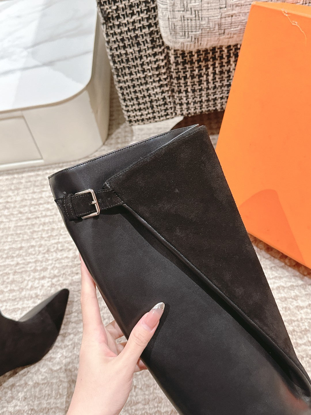 HM High Boots 60mm Black Calfskin And Suede 972385