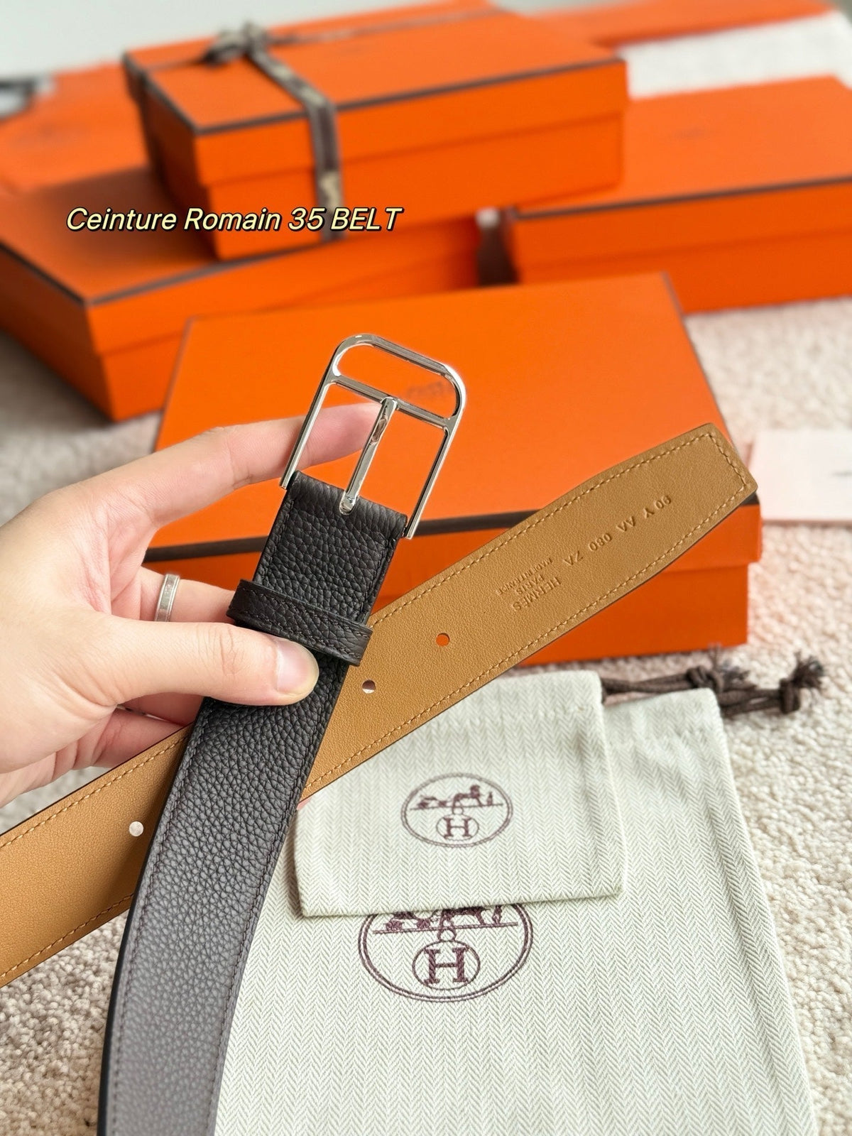 HM 35mm Romain Belt Ebony Leather 188400