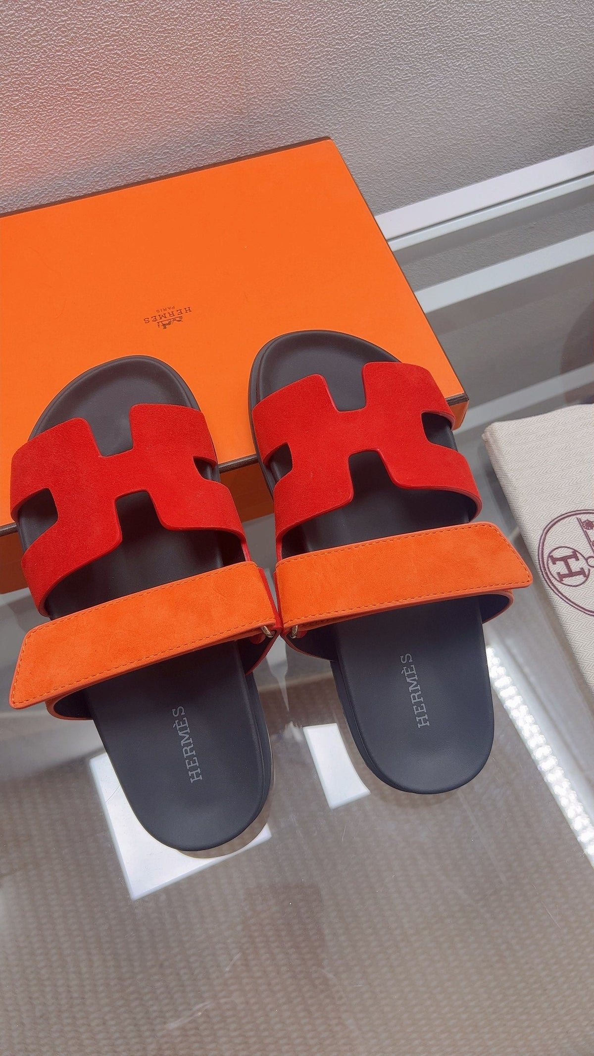 HM Chypre Sandal Red Orange Suede 827521